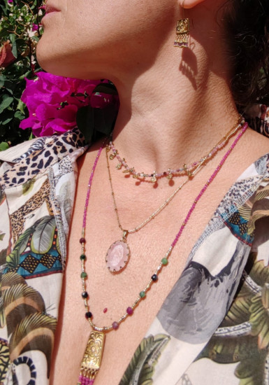 COLLIER QUARTZ ROSE