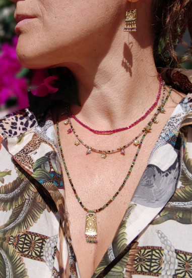 COLLIER RUBIS ZOÏSITE