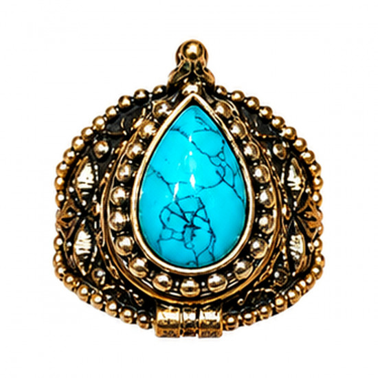 BAGUE A SECRET HOWLITE BLEUE