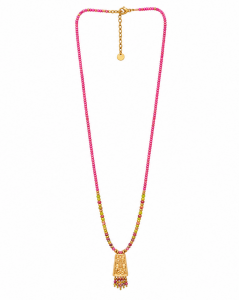 COLLIER TOURMALINE ROSE ET RUBIS ZOÏSITE