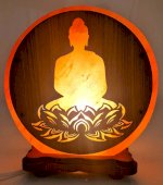 LAMPE A SEL D'HIMALAYA BOUDDHA LOTUS