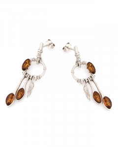 BOUCLES D'OREILLES PLUME AMBRE