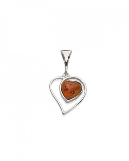 PENDENTIF COEUR 1 AMBRE