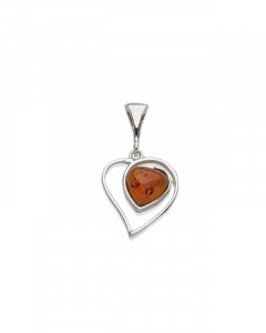 PENDENTIF COEUR 1 AMBRE