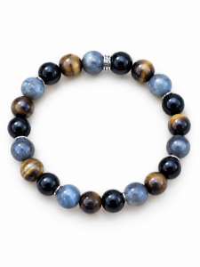 Bracelet Protection en pierres naturelles – Tourmaline, Œil de Tigre et Labradorite