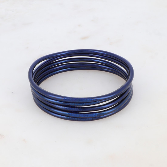 BRACELET BOUDDHISTE FIN AVEC MANTRA BLEU NUIT