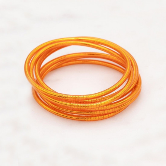 BRACELET BOUDDHISTE FIN AVEC MANTRA ORANGE